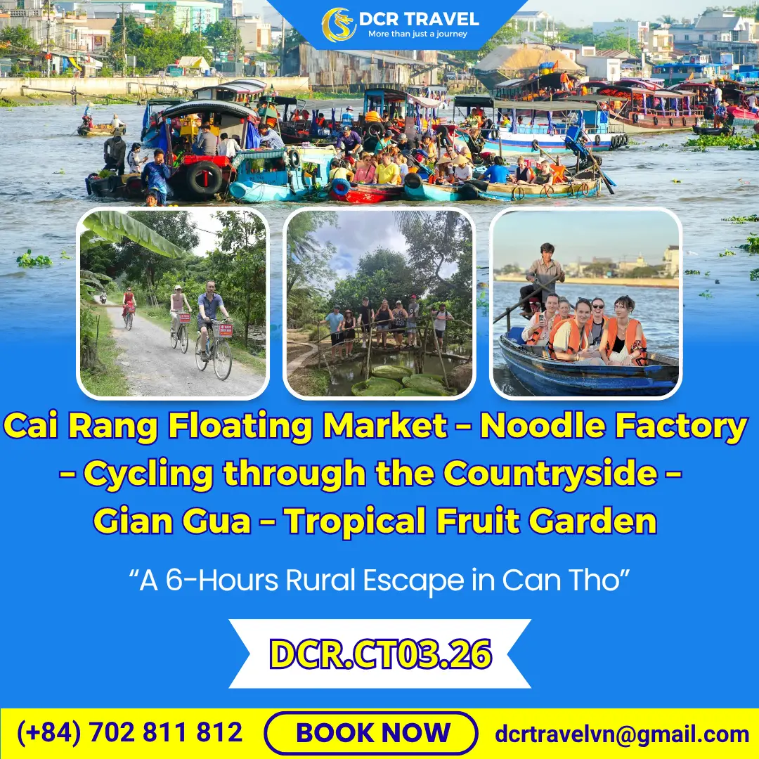 CAN THO PEACEFUL ESCAPE: Cai Rang Floating Market – Cycling – Gian Gua – Fruit Garden