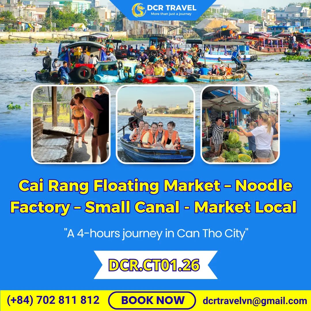Cai Rang Floating Market Tour – Noodle Factory – Small Canal – Traditional Market