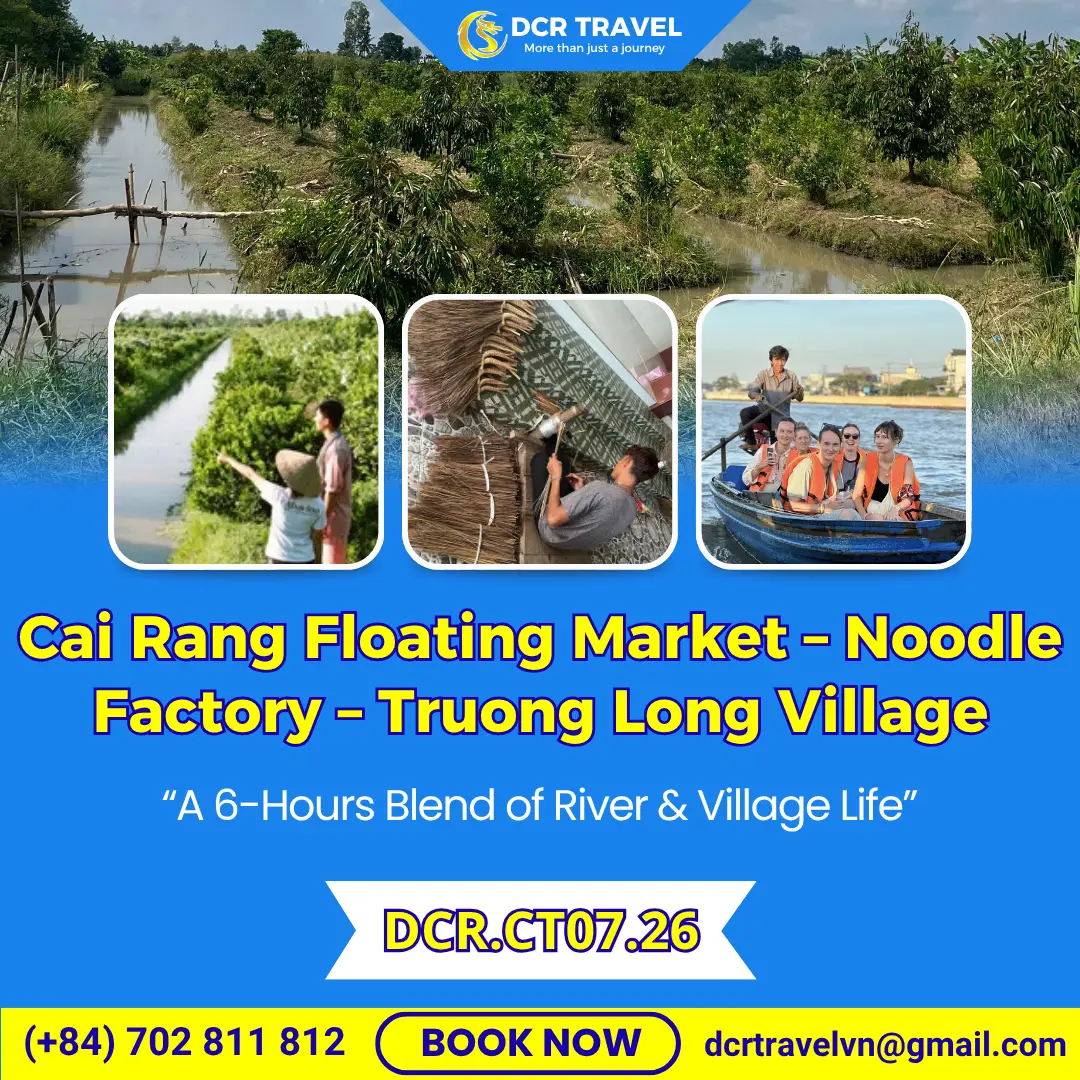 CAN THO RIVER & VILLAGE LIFE TOUR: Cai Rang Floating Market – Noodle Factory – Truong Long Village