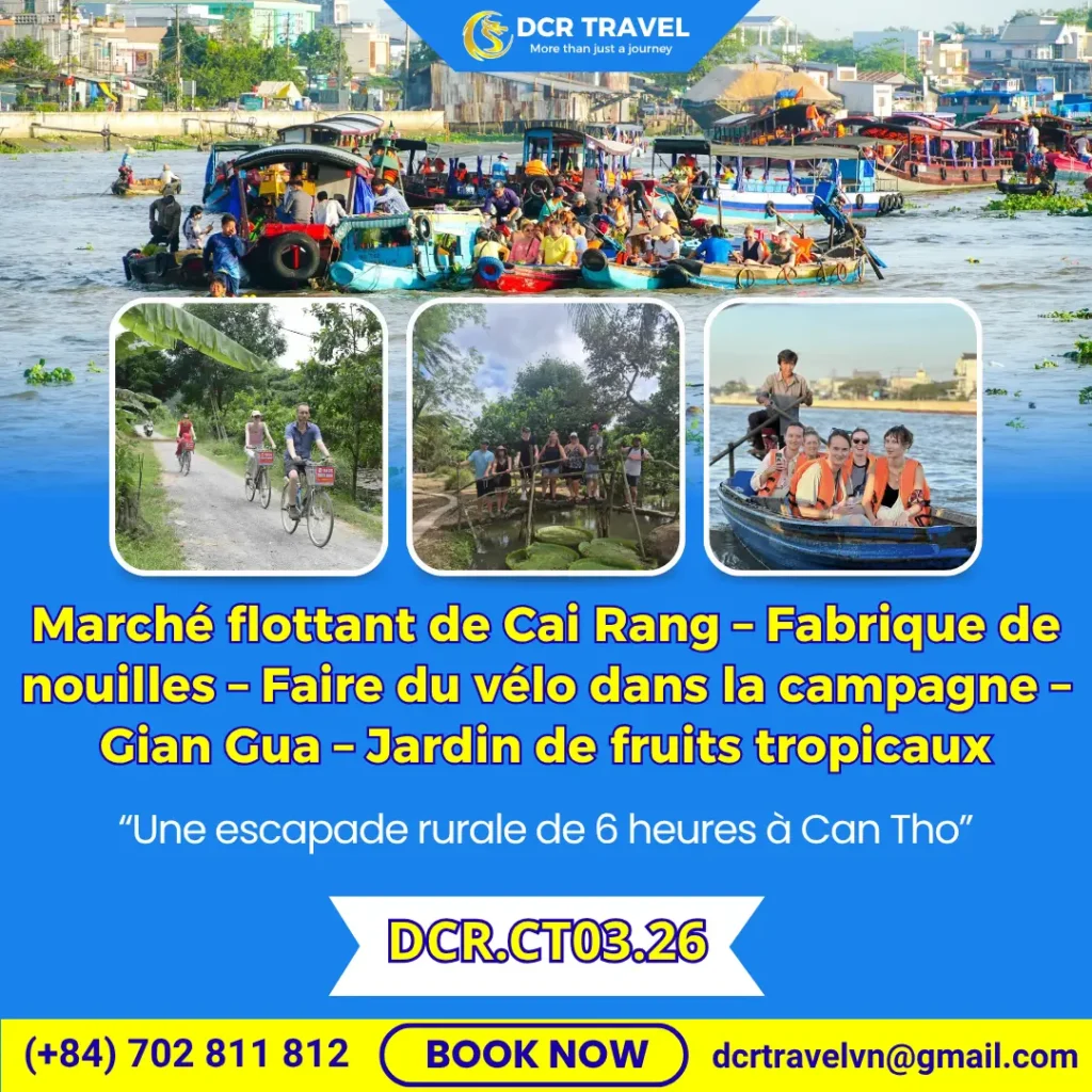 CAN THO ÉCHAPPÉE PAISIBLE: Marché flottant de Cai Rang – Cyclisme – Gian Gua – Jardin fruitier