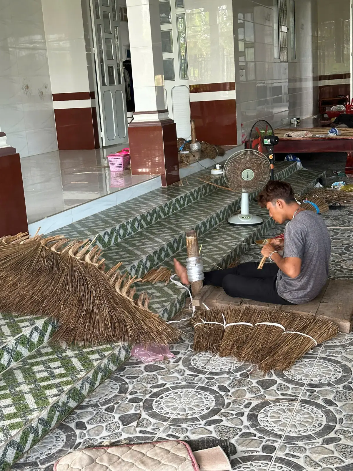 Explore a traditional broom-making village in the Mekong Delta and discover how local artisans carefully create handmade brooms using natural materials and traditional techniques. Experience authentic rural life, local craftsmanship, and the cultural traditions of southern Vietnam.