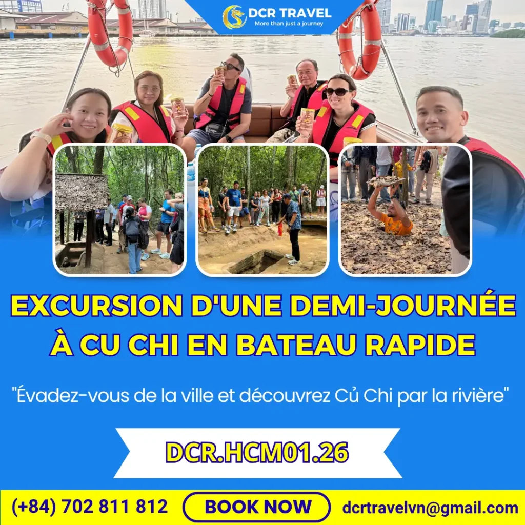 Excursion d&rsquo;une demi-journée à Cu Chi en hors-bord